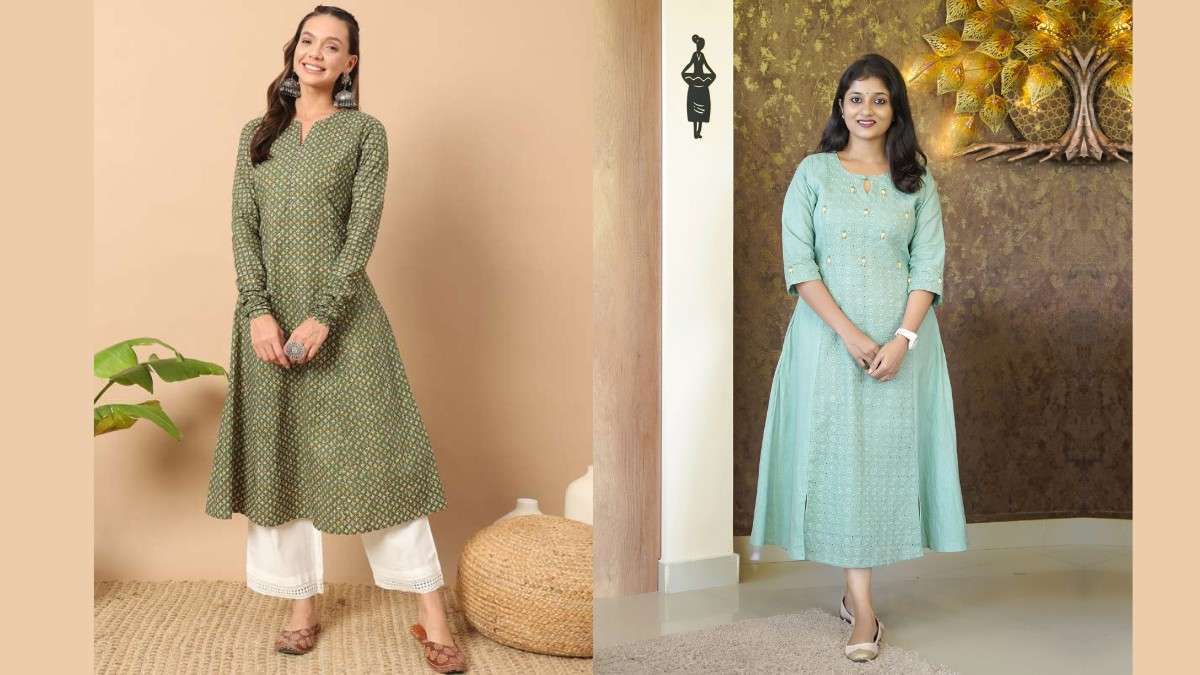 A-line designer kurtis in Kannada