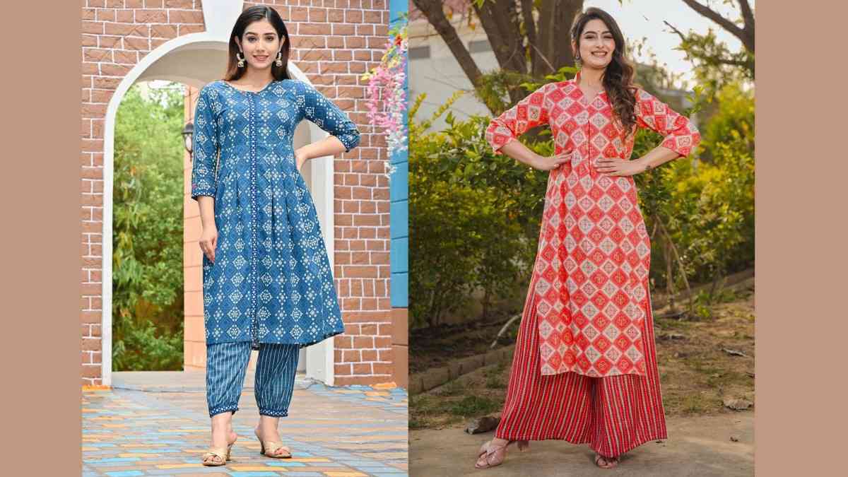 Printed Rayon Kurtis in Kannada