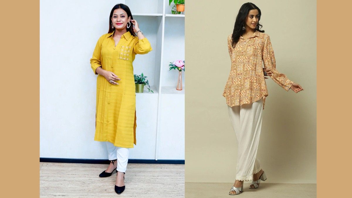 Shirt-style kurtis in Kannada