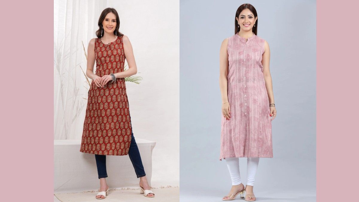 Sleeveless or three-quarter sleeve kurtis in Kannada