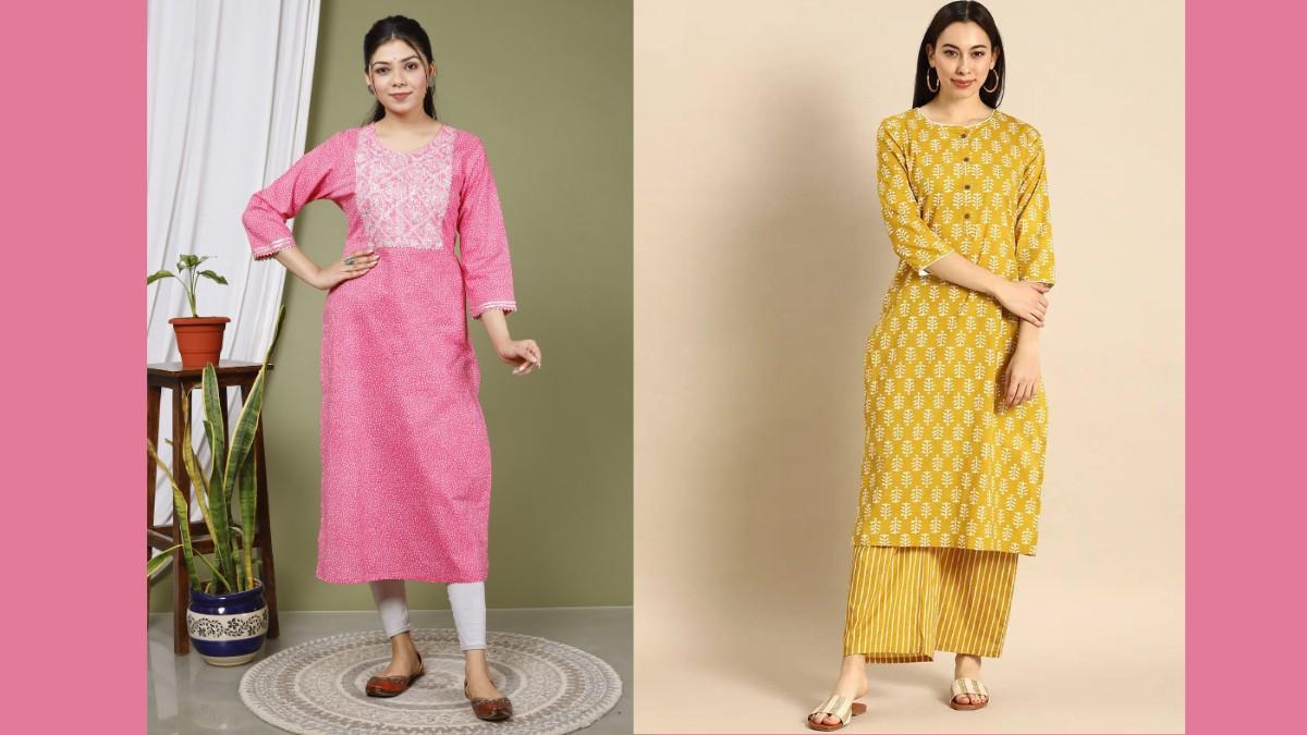 Straight-Cut Cotton Kurtis in Kannada